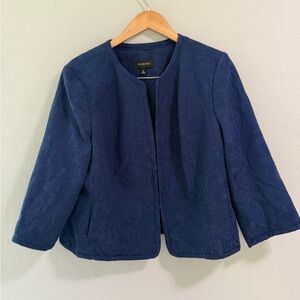 Talbots Blue Jacquard Textured Jacket (Size 18)